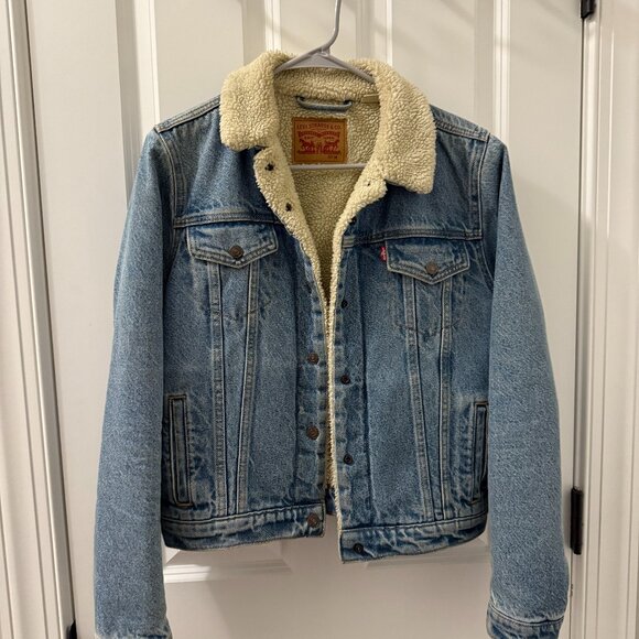 Wrangler Sherpa Lined Denim Jacket - Picture 1 of 3